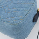 GUCCI Kleine Kameratasche GG Marmont Tasche Denim Hellblau 447632 Auth ka1639SAV-18