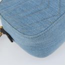 GUCCI Kleine Kameratasche GG Marmont Tasche Denim Hellblau 447632 Auth ka1639SAV-19