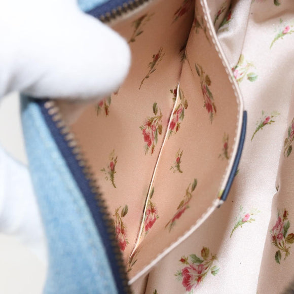 GUCCI Small Camera bag GG Marmont Bag Denim Light Blue 447632 Auth ka1639SAV