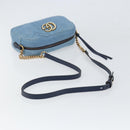 GUCCI Kleine Kameratasche GG Marmont Tasche Denim Hellblau 447632 Auth ka1639SAV-8