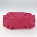 LOEWE Anagram Seville Hand Bag Leather 2way Pink Silver Auth ka1644M-5