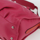 LOEWE Anagram Seville Hand Bag Leather 2way Pink Silver Auth ka1644M-9