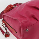 LOEWE Anagram Seville Hand Bag Leather 2way Pink Silver Auth ka1644M-16