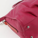 LOEWE Anagram Seville Hand Bag Leather 2way Pink Silver Auth ka1644M-18