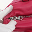 LOEWE Anagram Seville Hand Bag Leather 2way Pink Silver Auth ka1644M-20