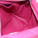 LOEWE Anagram Seville Hand Bag Leather 2way Pink Silver Auth ka1644M-22