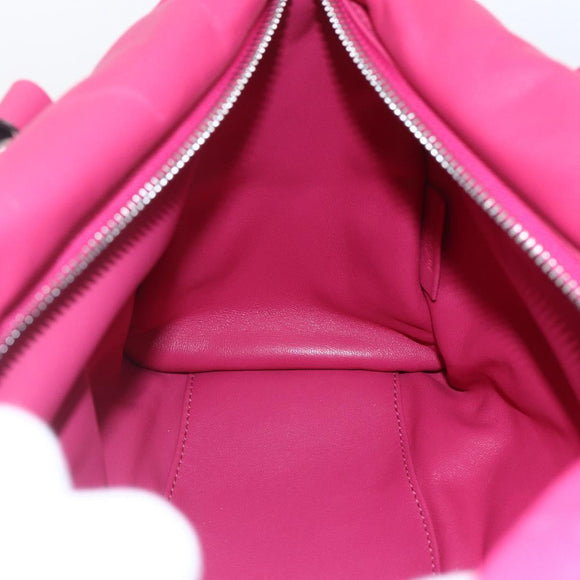 LOEWE Anagram Seville Hand Bag Leather 2way Pink Silver Auth ka1644M