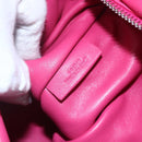 LOEWE Anagram Seville Hand Bag Leather 2way Pink Silver Auth ka1644M-11