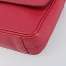 PRADA Chain Shoulder Bag Safiano leather Pink Silver Auth ka1645V-15