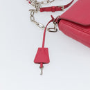 PRADA Chain Shoulder Bag Safiano leather Pink Silver Auth ka1645V-18