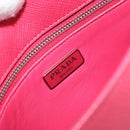 PRADA Chain Shoulder Bag Safiano leather Pink Silver Auth ka1645V-21