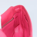 PRADA Chain Shoulder Bag Safiano leather Pink Silver Auth ka1645V-22