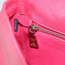 PRADA Chain Shoulder Bag Safiano leather Pink Silver Auth ka1645V-24