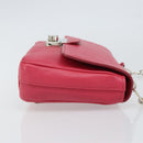 PRADA Chain Shoulder Bag Safiano leather Pink Silver Auth ka1645V-3
