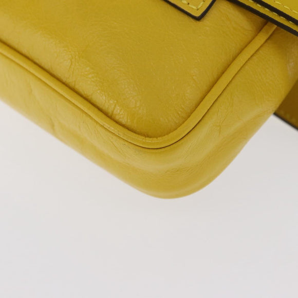 GUCCI Waist bag Leather Yellow Silver 598080 Auth ka1647M