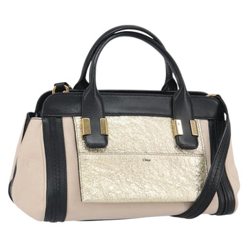 Chloe Little Alice Hand Bag Leather 2way Pink Gold Auth ka1649V