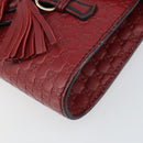 GUCCI Horsebit Micro GG Canvas Emily Bag Leather Outlet Red 449636 Auth ka1651-9