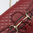 GUCCI Horsebit Micro GG Canvas Emily Bag Leather Outlet Red 449636 Auth ka1651-17