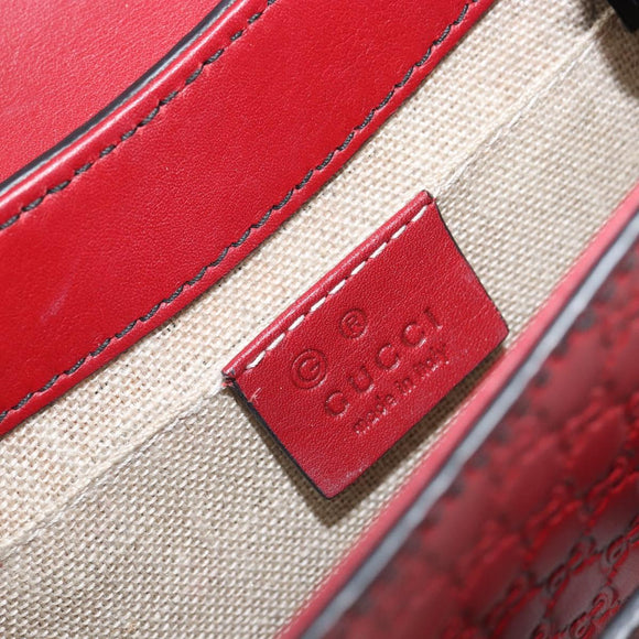 GUCCI Horsebit Micro GG Canvas Emily Bag Leather Outlet Red 449636 Auth ka1651
