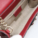 GUCCI Horsebit Micro GG Canvas Emily Bag Leather Outlet Red 449636 Auth ka1651-11