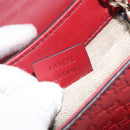 GUCCI Horsebit Micro GG Canvas Emily Bag Leather Outlet Red 449636 Auth ka1651-12