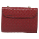 GUCCI Horsebit Micro GG Canvas Emily Bag Leather Outlet Red 449636 Auth ka1651-2
