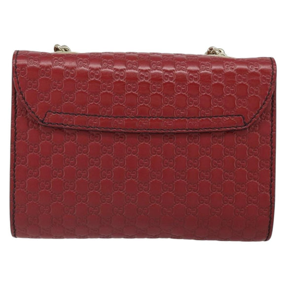 GUCCI Horsebit Micro GG Canvas Emily Bag Leather Outlet Red 449636 Auth ka1651