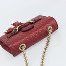 GUCCI Horsebit Micro GG Canvas Emily Bag Leather Outlet Red 449636 Auth ka1651-6