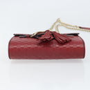 GUCCI Horsebit Micro GG Canvas Emily Bag Leather Outlet Red 449636 Auth ka1651-5