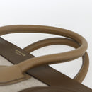 CELINE Luggage Medium Hand Bag Canvas Leather Beige Gold Auth ka1654SAM-14