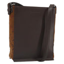 BURBERRY Shoulder Bag Leather Brown Silver Auth ka1655V-1