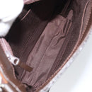 BURBERRY Shoulder Bag Leather Brown Silver Auth ka1655V-11
