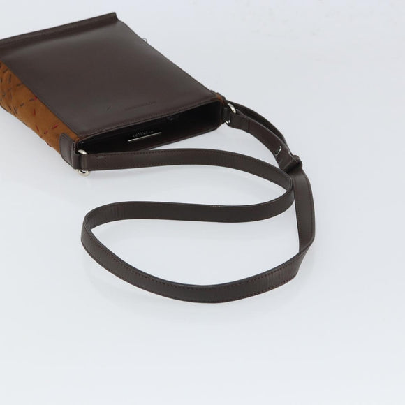BURBERRY Shoulder Bag Leather Brown Silver Auth ka1655V