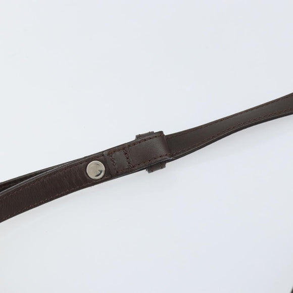 BURBERRY Shoulder Bag Leather Brown Silver Auth ka1655V