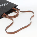 CELINE Triomphe Vertical Cabas Tote Bag PVC 2way Brown Auth ka1656SAM-9