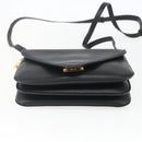 BOTTEGA VENETA Mount Shoulder Bag Leather 2way Black Gold Auth ka1658V-11