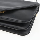 BOTTEGA VENETA Mount Shoulder Bag Leather 2way Black Gold Auth ka1658V-12