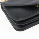 BOTTEGA VENETA Mount Shoulder Bag Leather 2way Black Gold Auth ka1658V-13