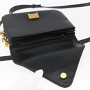 BOTTEGA VENETA Mount Shoulder Bag Leather 2way Black Gold Auth ka1658V-16