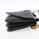 BOTTEGA VENETA Mount Shoulder Bag Leather 2way Black Gold Auth ka1658V-5