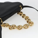 BOTTEGA VENETA Mount Shoulder Bag Leather 2way Black Gold Auth ka1658V-7