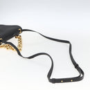 BOTTEGA VENETA Mount Shoulder Bag Leather 2way Black Gold Auth ka1658V-9