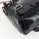 GUCCI Bamboo Backpack Patent leather Black Gold 003 1705 0030 Auth ka1659-9