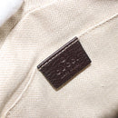 GUCCI Web Sherry Line Bee Bag Leather Dark Brown Gold Red 412008 Auth ka1667V-16