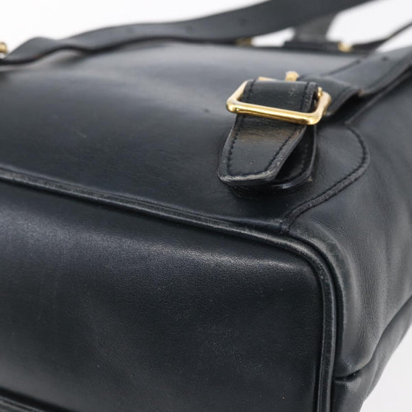 GUCCI Bamboo Backpack Leather Black Gold 003 1956 0030 Auth ka167