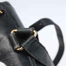 GUCCI Bamboo Backpack Leather Black Gold 003 1956 0030 Auth ka167-9