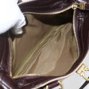 Salvatore Ferragamo Gancini Hand Bag Leather Canvas 2way Beige Gold Auth ka1671-20