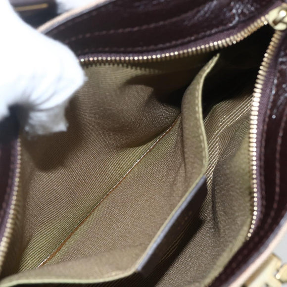 Salvatore Ferragamo Gancini Hand Bag Leather Canvas 2way Beige Gold Auth ka1671