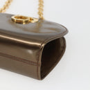 Salvatore Ferragamo Chain Gancini Shoulder Bag Patent leather Gold Auth ka1672-10
