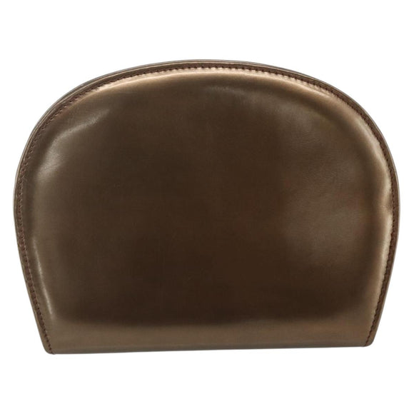 Salvatore Ferragamo Chain Gancini Shoulder Bag Patent leather Gold Auth ka1672